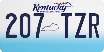 KY license plate 207TZR