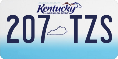 KY license plate 207TZS