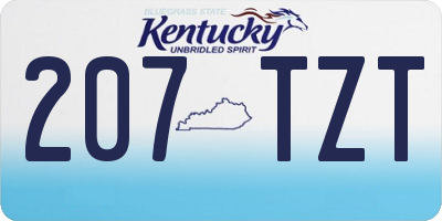 KY license plate 207TZT