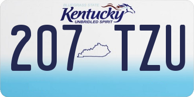 KY license plate 207TZU