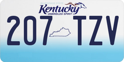 KY license plate 207TZV
