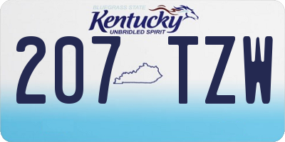 KY license plate 207TZW