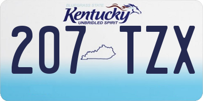 KY license plate 207TZX