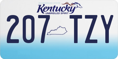 KY license plate 207TZY