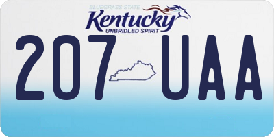 KY license plate 207UAA