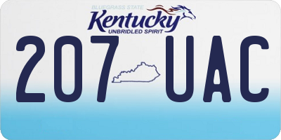 KY license plate 207UAC