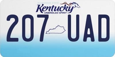 KY license plate 207UAD