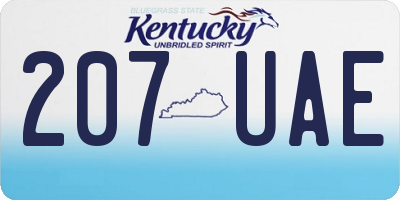 KY license plate 207UAE