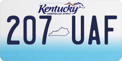 KY license plate 207UAF