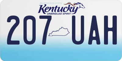 KY license plate 207UAH
