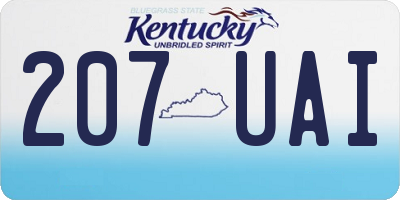KY license plate 207UAI