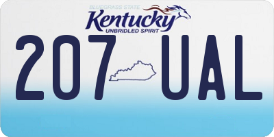 KY license plate 207UAL