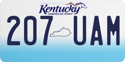 KY license plate 207UAM