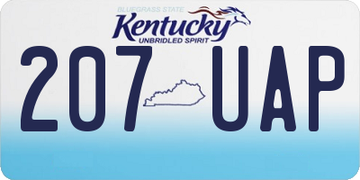 KY license plate 207UAP