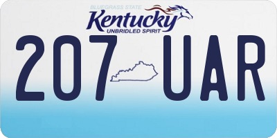 KY license plate 207UAR