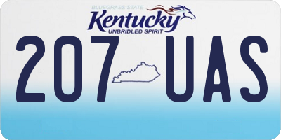 KY license plate 207UAS
