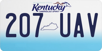 KY license plate 207UAV