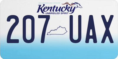 KY license plate 207UAX