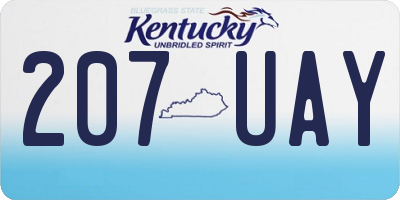 KY license plate 207UAY