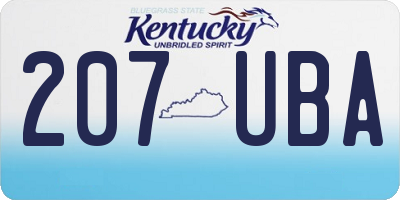 KY license plate 207UBA