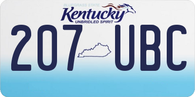 KY license plate 207UBC