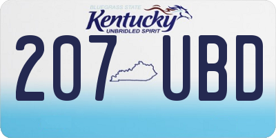 KY license plate 207UBD