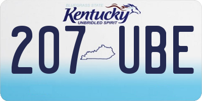 KY license plate 207UBE