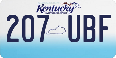 KY license plate 207UBF