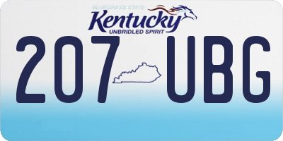 KY license plate 207UBG