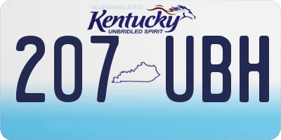 KY license plate 207UBH