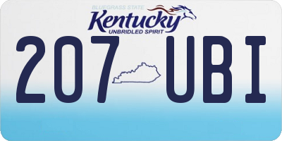 KY license plate 207UBI
