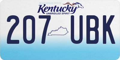 KY license plate 207UBK