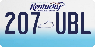 KY license plate 207UBL