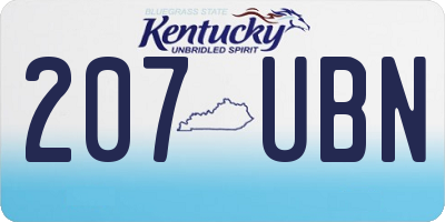 KY license plate 207UBN