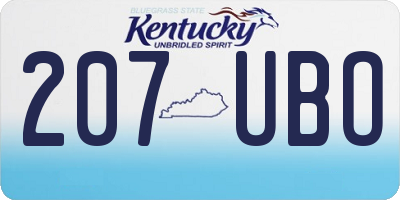 KY license plate 207UBO