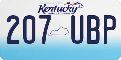 KY license plate 207UBP