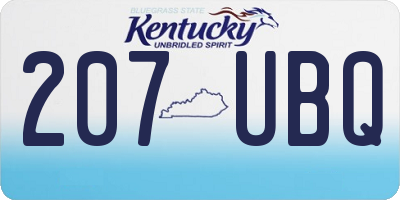 KY license plate 207UBQ
