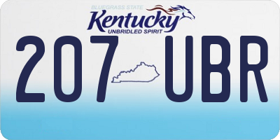 KY license plate 207UBR