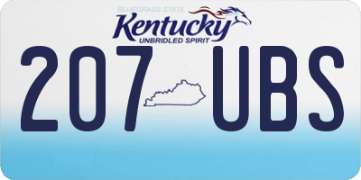 KY license plate 207UBS