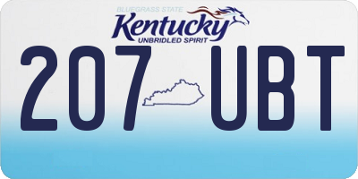 KY license plate 207UBT
