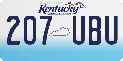 KY license plate 207UBU