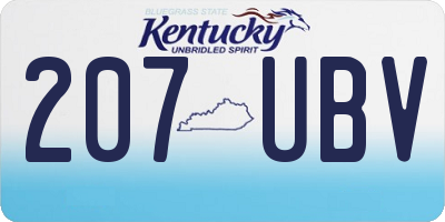 KY license plate 207UBV