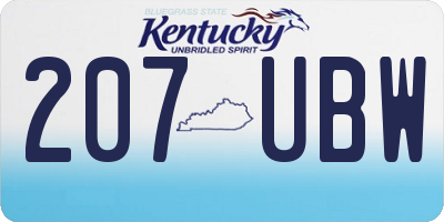 KY license plate 207UBW