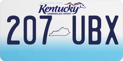 KY license plate 207UBX