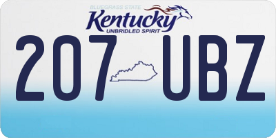 KY license plate 207UBZ