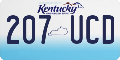 KY license plate 207UCD