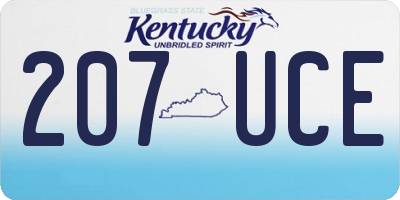 KY license plate 207UCE