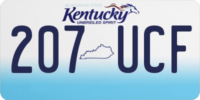 KY license plate 207UCF
