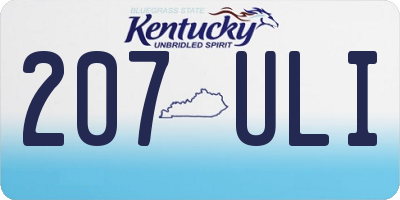KY license plate 207ULI
