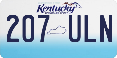 KY license plate 207ULN